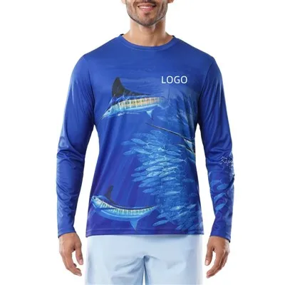 Ribiška majica z dolgimi rokavi za kampiranje na prostem, zračna in hladilna proti UV žarkom